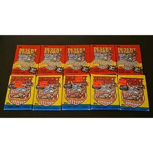 1991 Topps Desert Storm Packs Lot Of 10 8 Cards Per Pack And 1 Sticker Per Pack